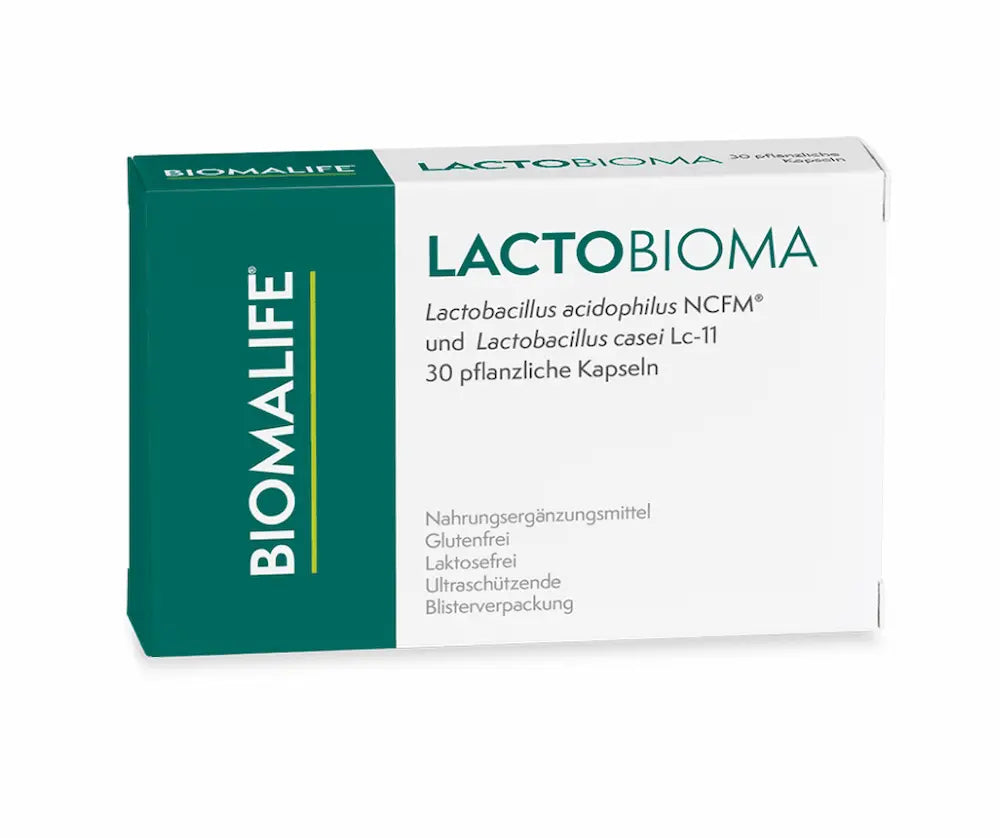 Lactobioma von Biomalife mit Lactobacillus acidophilus NCFM und Lactobacillus casei Lc-11, 30 pflanzliche Kapseln, glutenfrei und laktosefrei
