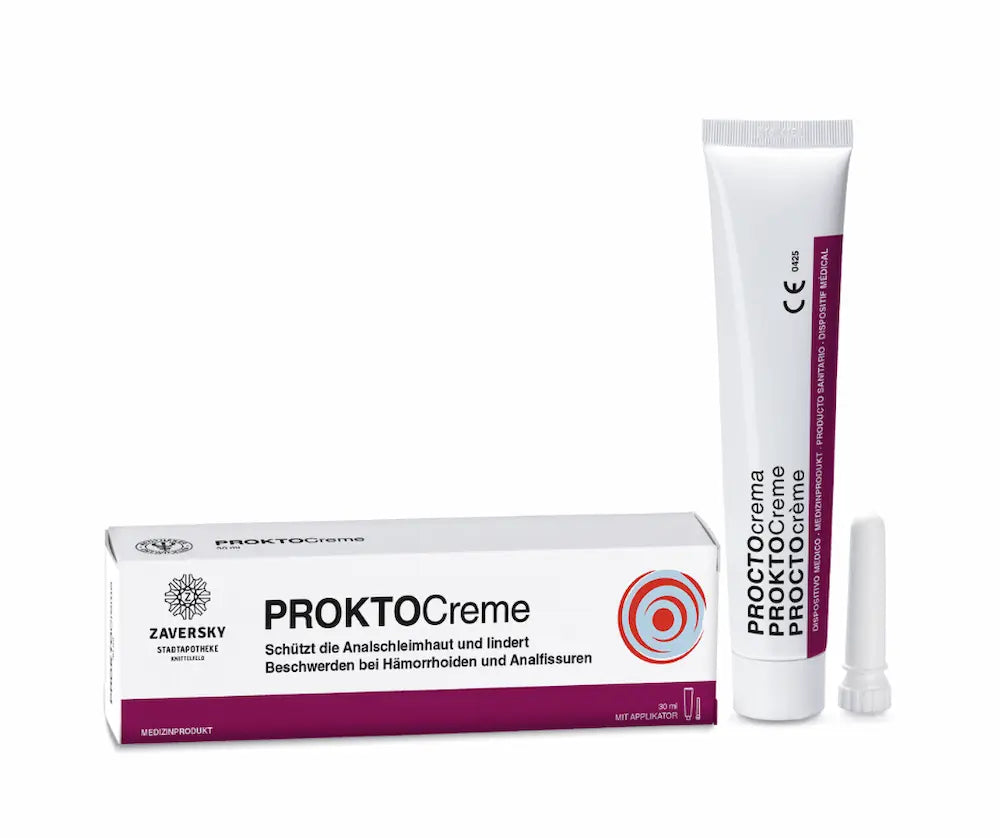 PROKTOCreme Tube in Weiß mit Faltschachtel und Applikator, 30 ml Medizinprodukt der Stadtapotheke Zaversky