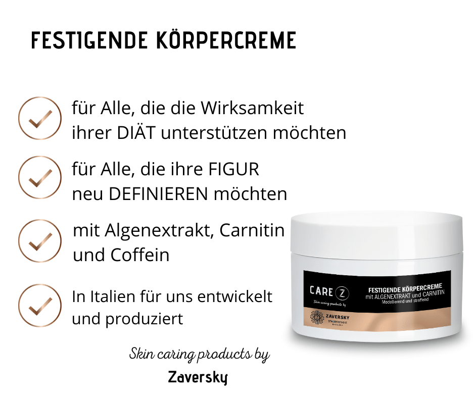 Festigende Körpercreme mit Algenextrakt, Carnitin und Coffein CareZ - Kosmetika - Apotheke Zaversky