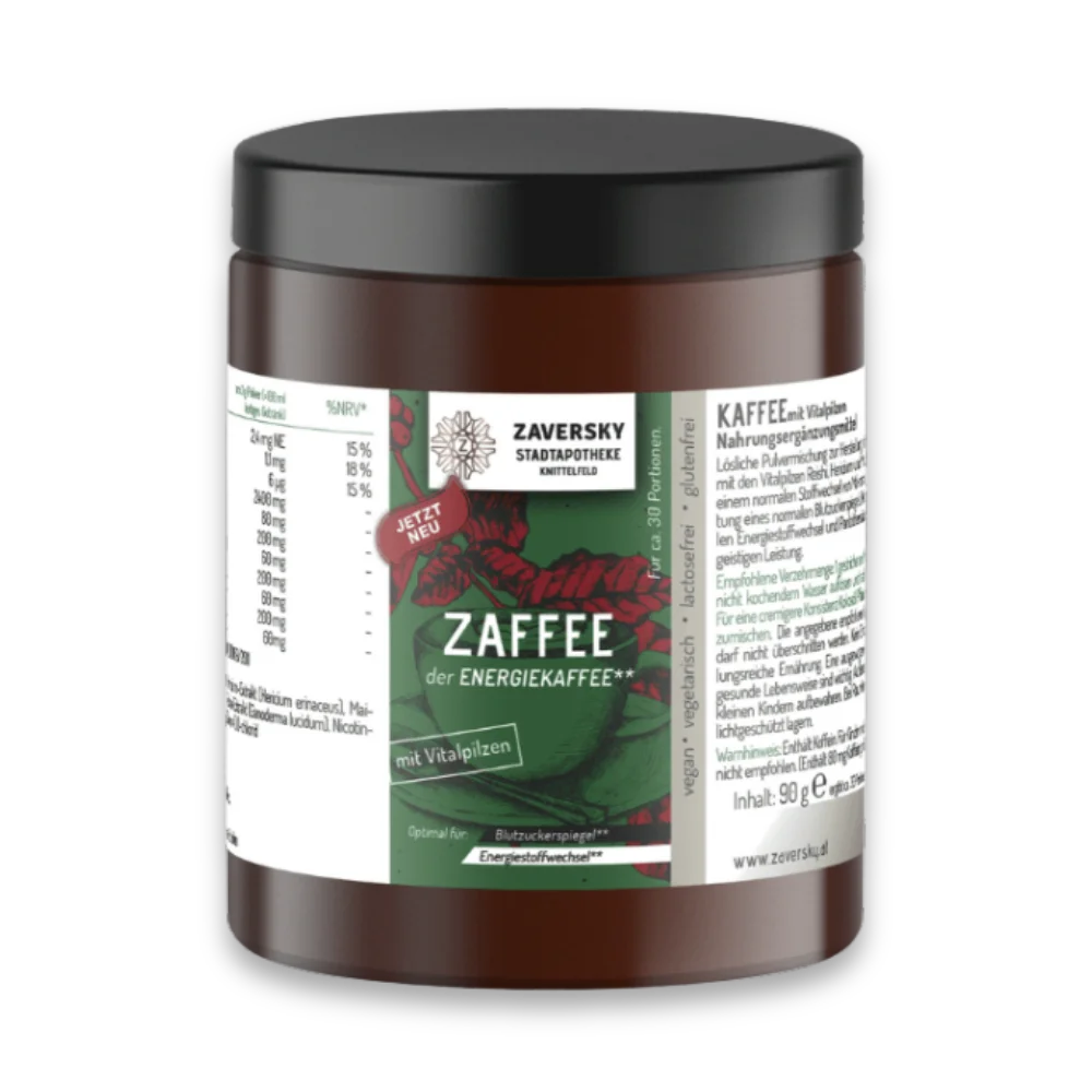 Zaffee - Energiekaffee mit Vitalpilzen für Energie, Vitalität und Nervenstärke