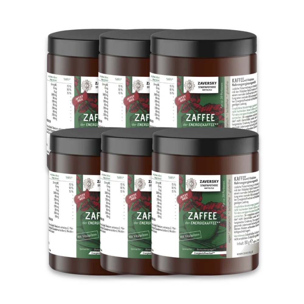 Zaffee - Energiekaffee mit Vitalpilzen für Energie, Vitalität und Nervenstärke