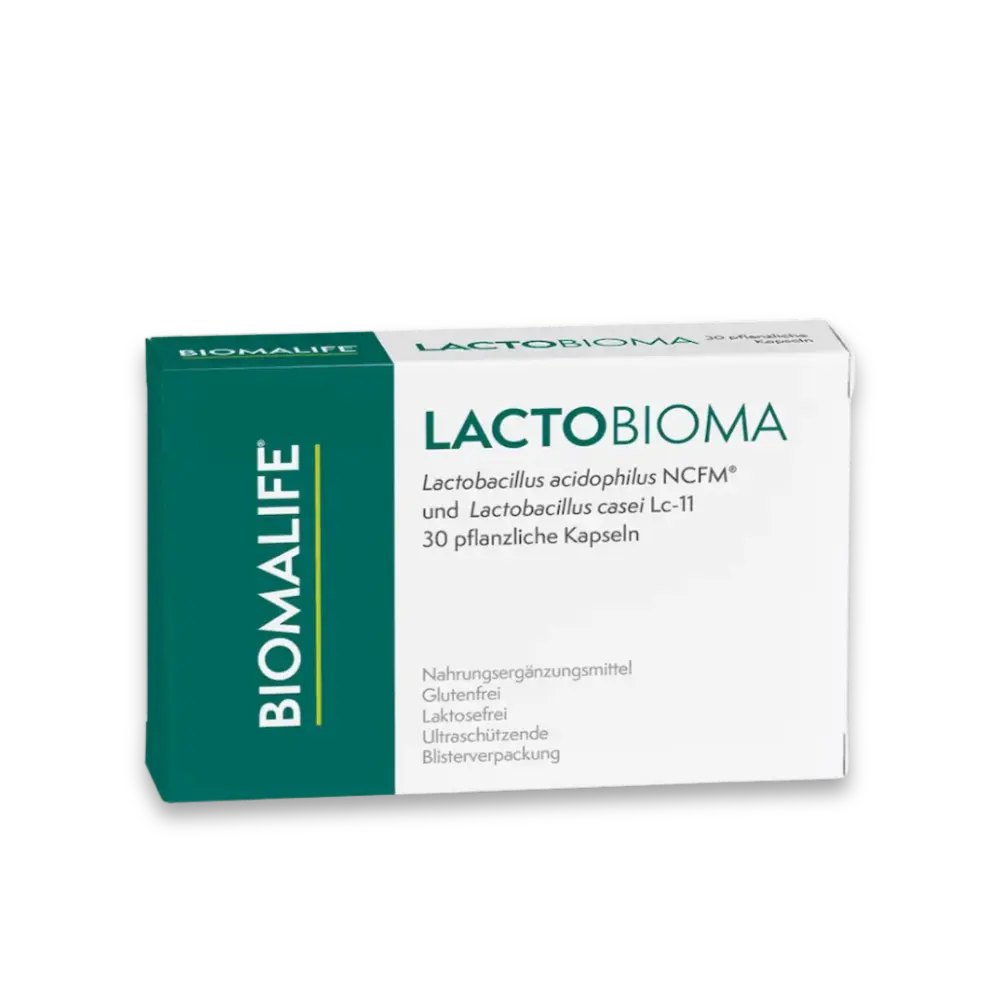 Lactobioma von Biomalife mit Lactobacillus acidophilus NCFM und Lactobacillus casei Lc-11, 30 pflanzliche Kapseln, glutenfrei und laktosefrei