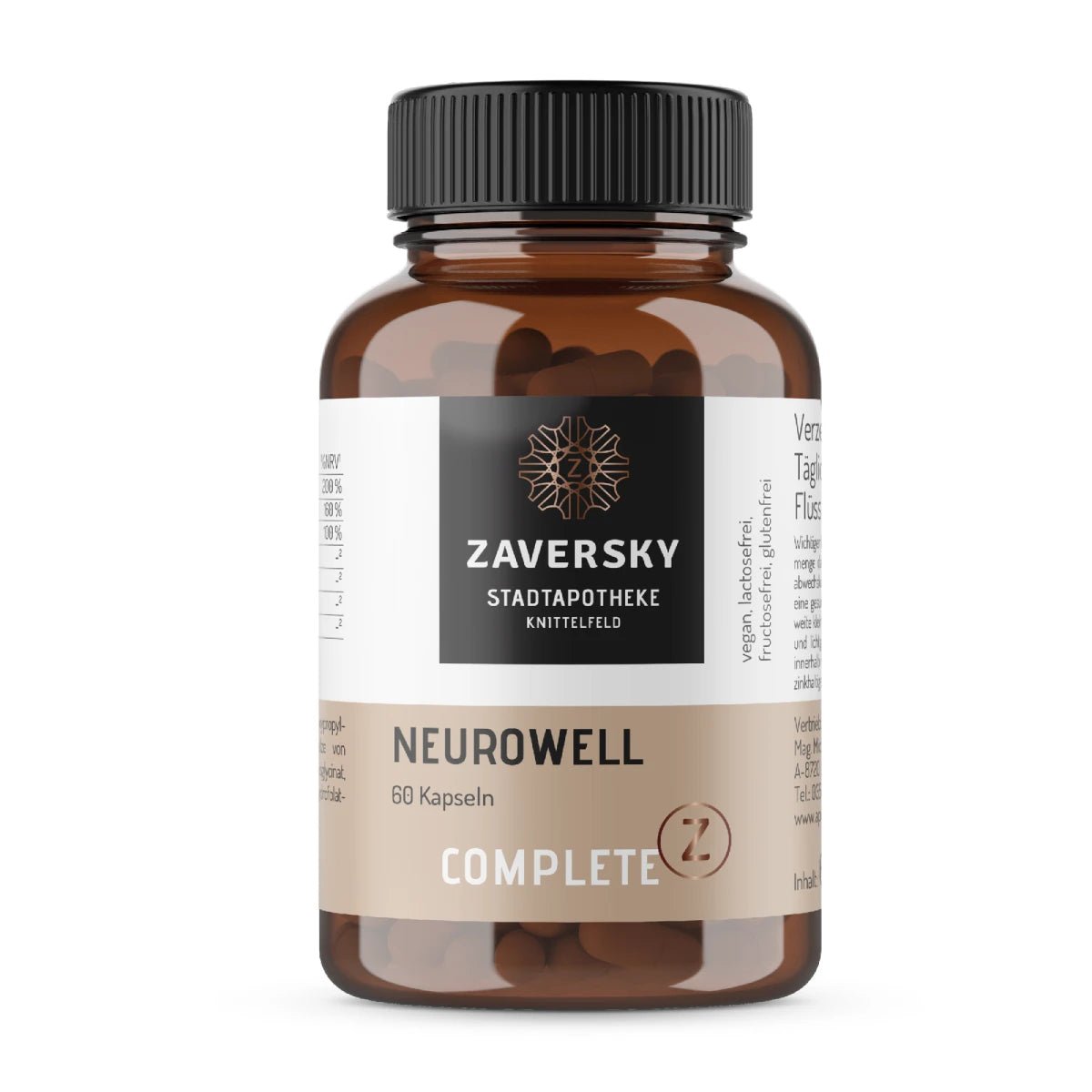 Neurowell Kapseln - der Nerven - Komplex mit PEA & Vitamin B12 - Nahrungsergänzung - Apotheke Zaversky