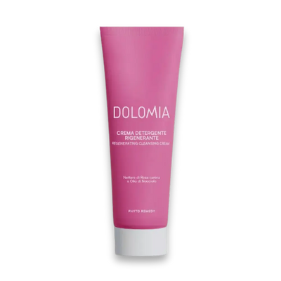 Dolomia Crema Detergente Rigenerante in pinkfarbener Tube mit weißem Deckel, regenerierende Reinigungscreme, Phyto Remedy