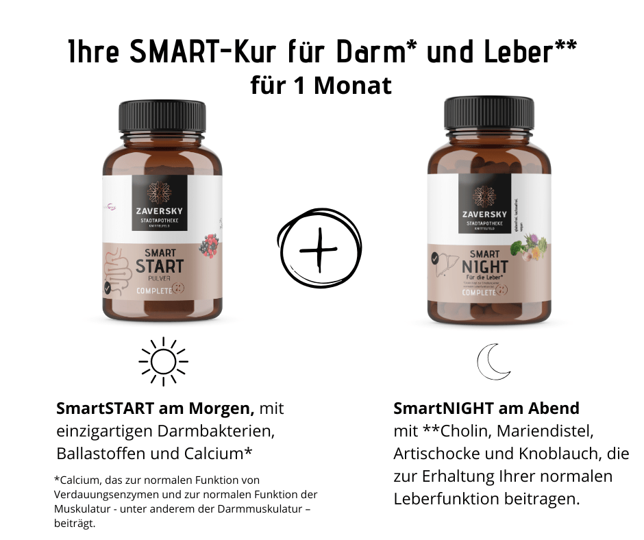 Smart - Kur für Darm und Leber für mehr Energie, Verdauung und Entgiftung - für 1 Monat - Nahrungsergänzung - Apotheke Zaversky