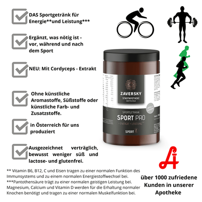 Sport Pro Sportgetränk für Energie** und Leistung*** - 1 Packung - Nahrungsergänzung - Apotheke Zaversky