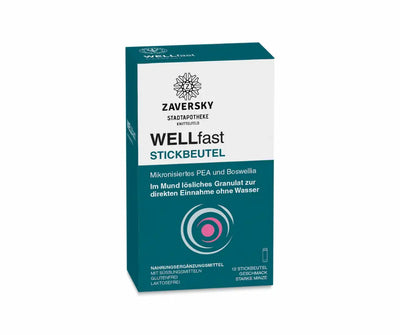 Zaversky WELLfast Stickbeutel mit mikronisiertem PEA und Boswellia, 12 Stück, Geschmack starke Minze, glutenfrei und laktosefrei