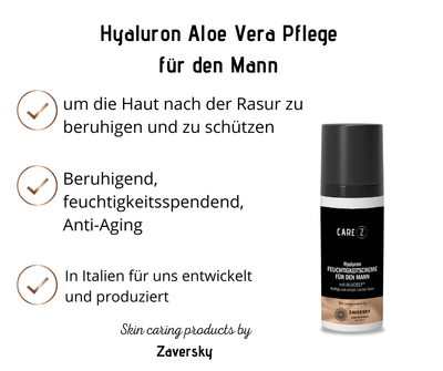 Hyaluron Aloe Vera Pflege für den Mann - beruhigt und revitalisiert CareZ - Kosmetika - Apotheke Zaversky