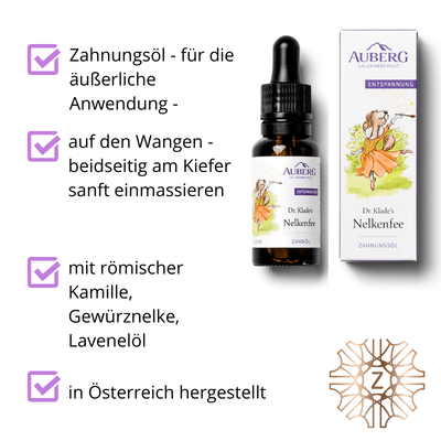 Nelkenfee - Zahnungsöl - Anwendung ab Säuglingsalter möglich - Hausapotheke - Apotheke Zaversky